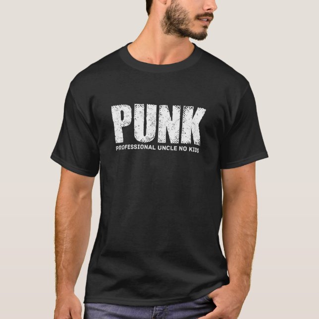 Mens PUNK Professional Uncle No Kids Funny Uncle H T-Shirt (Front)