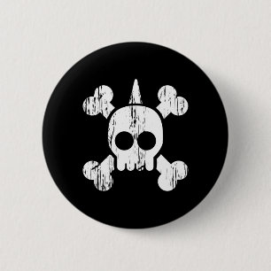 Mens Punk Skull Bones Rock Music Aesthetic 6 Cm Round Badge