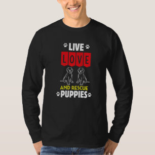Mens Puppy Adoption Live Love And Rescue Dogs Anim T-Shirt