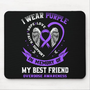 Mens purple in memory of friend drug overdose mouse mat