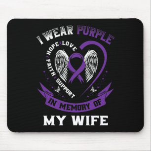 Mens Purple In Memory Of Wife Pancreatic Cancer Aw Mouse Mat