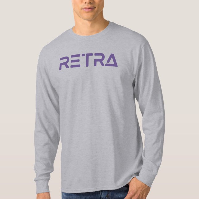 Men's Purple Retra Long Sleeve T-Shirt (Front)