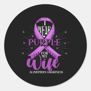 Mens Purple Ribbon Heimerheimers Fighter Wife Heim Classic Round Sticker