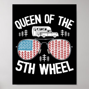 Mens queen of the 5th wheel camper american flag poster
