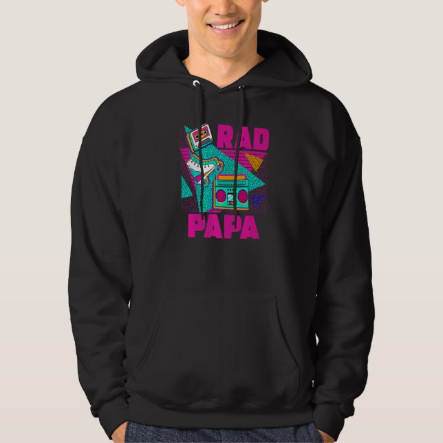 Mens Rad Papa 90s Aesthetic Nostalgia 1990's Retro Hoodie (Front)