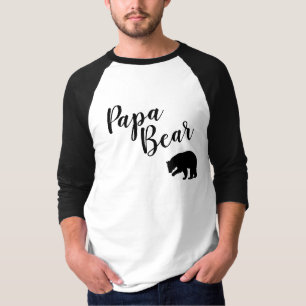 Men's Ragland Baseball T Shirt Papa Bear