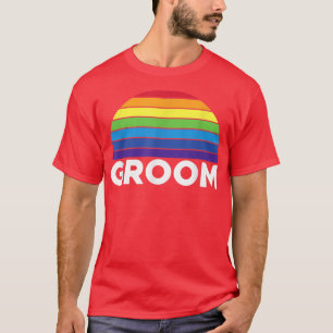Mens Rainbow Colors Groom Lgbt1667  T-Shirt