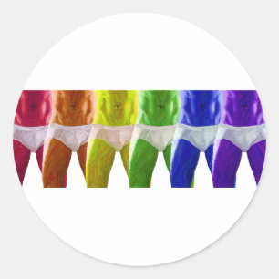 Men's Rainbow Underwear Classic Round Sticker