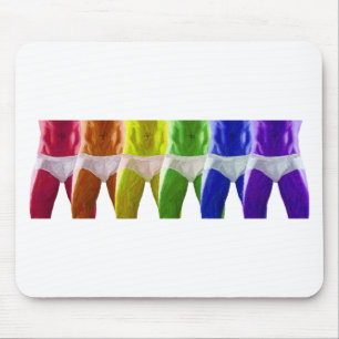 Men's Rainbow Underwear Mouse Mat
