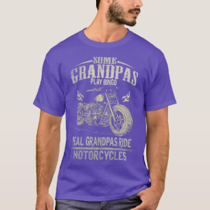 Mens Real Grandpas Ride Motorcycle  Biker Grandpa  T-Shirt