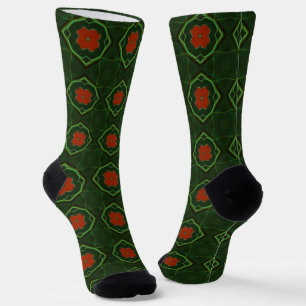 Men's Red and Green Socks