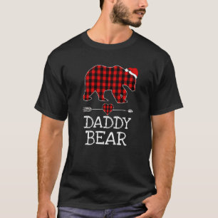 Mens Red Buffalo Plaid DADDY BEAR Christmas Pajama T-Shirt