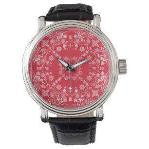 Men's Red Paisley Watch