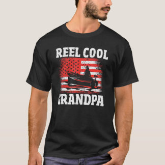 Mens Ree Cool Grandpa Fishermen Granddad Usa Fishi T-Shirt