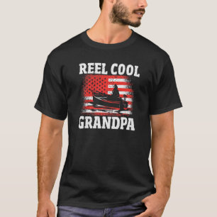 Mens Ree Cool Grandpa Fishermen Granddad Usa Fishi T-Shirt
