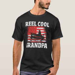 Mens Ree Cool Grandpa Fishermen Granddad Usa Fishi T-Shirt