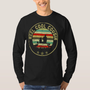 Mens Reel Cool Cousin Vintage Fisherman Fathers D T-Shirt