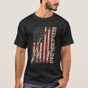 Mens Reel Cool Dad American Flag Fishing Rod Us Fa T-Shirt