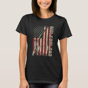 Mens Reel Cool Dad American Flag Fishing Rod Us Fa T-Shirt