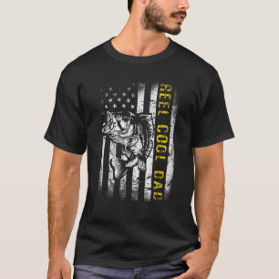 Mens Reel Cool Dad American Flag T-Shirt