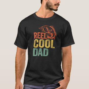 Mens Reel Cool Dad Bass Fish Grandpa Fisherman Dad T-Shirt