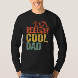 Mens Reel Cool Dad Bass Fish Grandpa Fisherman Dad T-Shirt