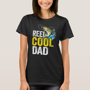 Mens Reel Cool Dad Bass Fish Grandpa Fisherman Dad T-Shirt