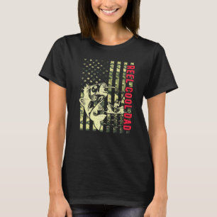 Mens Reel Cool Dad Fishing Camouflage American Fla T-Shirt