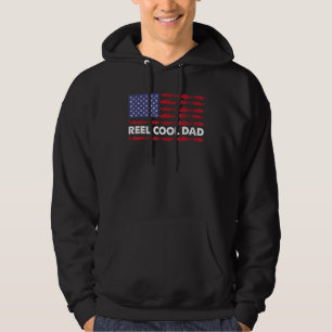 Mens REEL COOL DAD Fishing Father s Day  4th of Ju Hoodie
