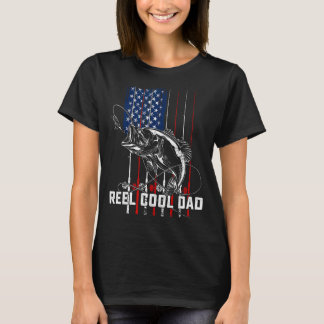 Mens REEL COOL DAD Fishing Father's Day 4th of J T-Shirt