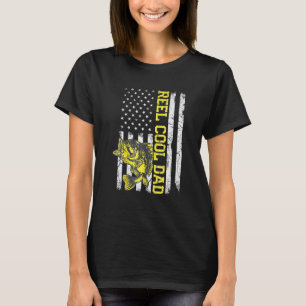 Mens Reel Cool Dad Fishing Father's Day 4th Of Jul T-Shirt