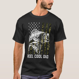Mens REEL COOL DAD Fishing Father's Day Gift 4th o T-Shirt