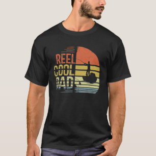 Mens Reel Cool Dad Fishing Retro Vintage Sunset Fa T-Shirt