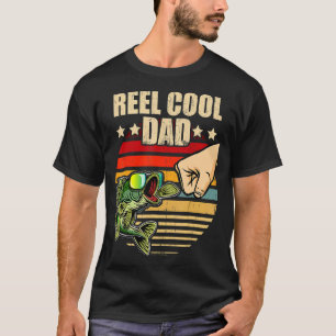 Mens Reel Cool Dad Retro Fishing Father's Day Fist T-Shirt