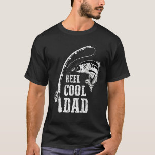Mens Reel Cool Dad T Shirt Fishing Daddy Fathers D