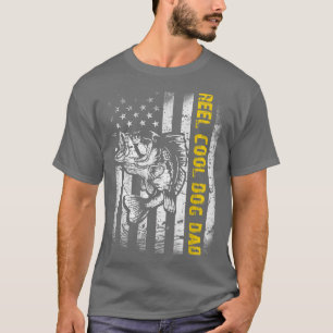 Mens Reel Cool Dog Dad FishingFunny Fish Vintage T-Shirt
