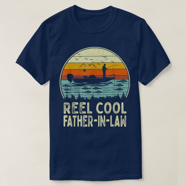 Mens Reel Cool Father In Law Fishing s Funny Fathe T-Shirt (Design Front)