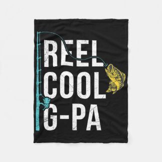 Mens Reel Cool G-pa Fishing Shirt Funny Grandpa Fa Fleece Blanket