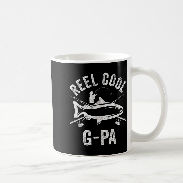 Mens Reel Cool G-pa Shirt Funny Fisherman Christma Coffee Mug (Right)