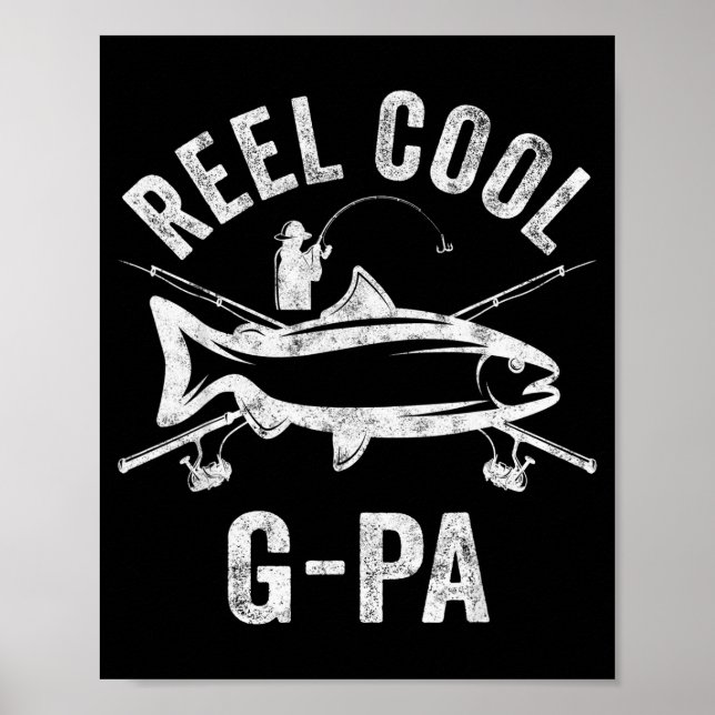 Mens Reel Cool G-pa Shirt Funny Fisherman Christma Poster (Front)