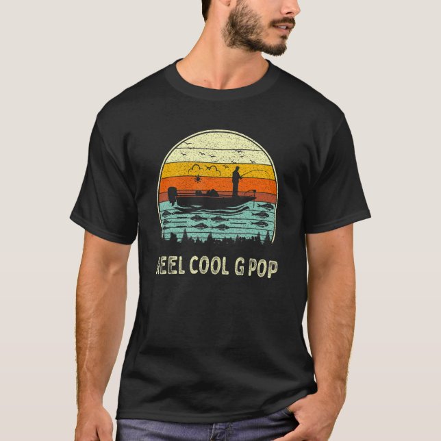Mens Reel Cool G Pop Fishing   Fathers Day Fisher T-Shirt (Front)