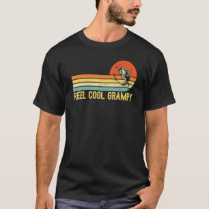 Mens Reel Cool Grampy Fishing Fish Vintage T-Shirt