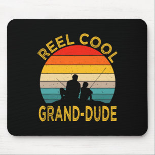 Mens Reel Cool Grand Dude Fishing Daddy Vintage Re Mouse Mat