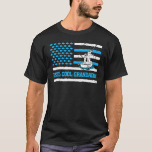 Mens Reel Cool Grandaddy Usa Flag Fishing Grandadd T-Shirt