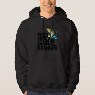 Mens Reel Cool Grandpa Bass Fish Dad Fisherman Dad Hoodie