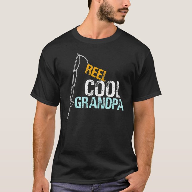 Mens Reel Cool Grandpa Shirt Funny Valentine Fathe (Front)