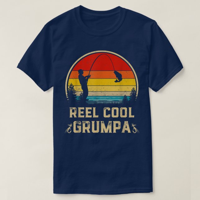 Mens Reel Cool Grumpa Fishing s, Fun Fathers Day F T-Shirt (Design Front)