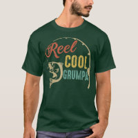 Mens Reel Cool Grumpa Fishing Shirts, Fun Fathers 