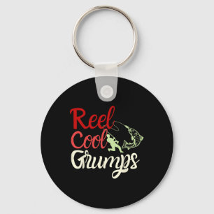 Mens Reel Cool Grumps Vintage Funny Fishing Father Key Ring