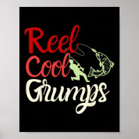 Mens Reel Cool Grumps Vintage Funny Fishing Father